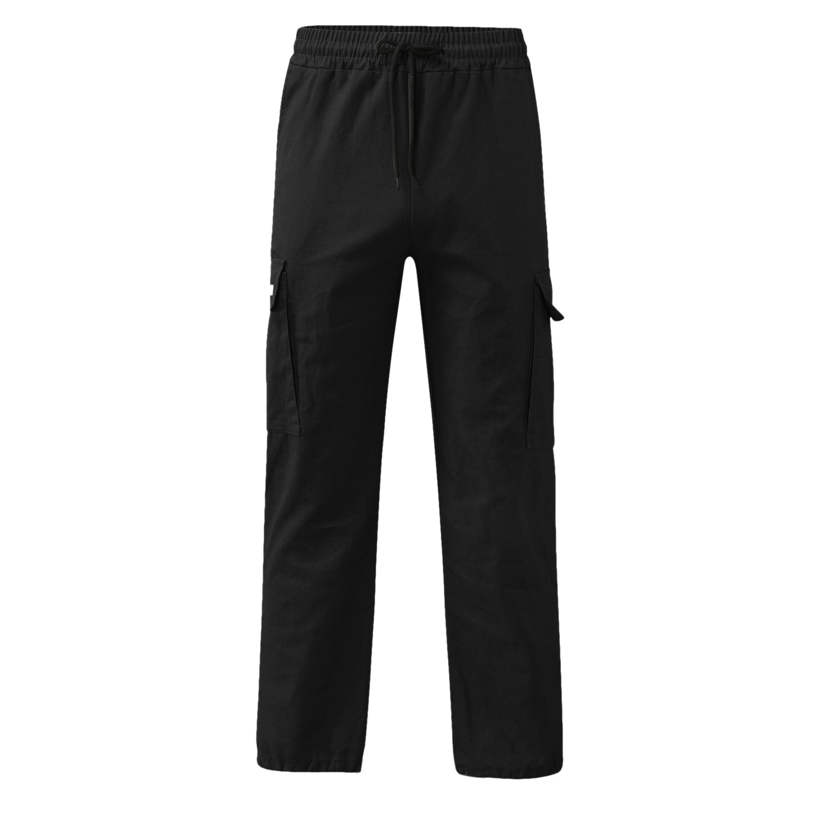 thumbnail image 5 of Pantalones cargo de ocio urbano para hombre - Diseño de cinta de patchwork - Tejido, cuatro bolsillos - Cintura elástica, ajuste estándar - Ocasiones informales/playa/deporte, 5 of 6
